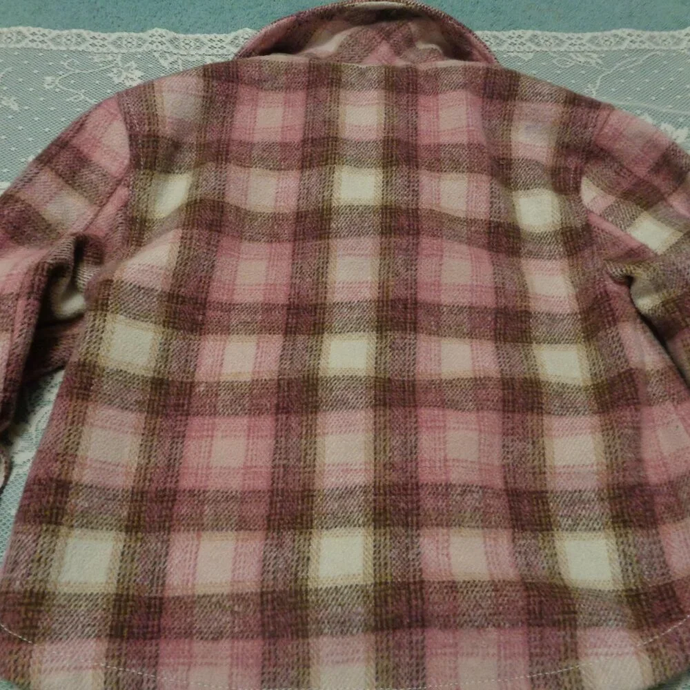 RETRO BABY GIRL PINK & CREAM PLAID COAT 3 T BY OLD NAVY